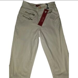 Guess Women's Atlas 3 zip skinny white wash Jeans